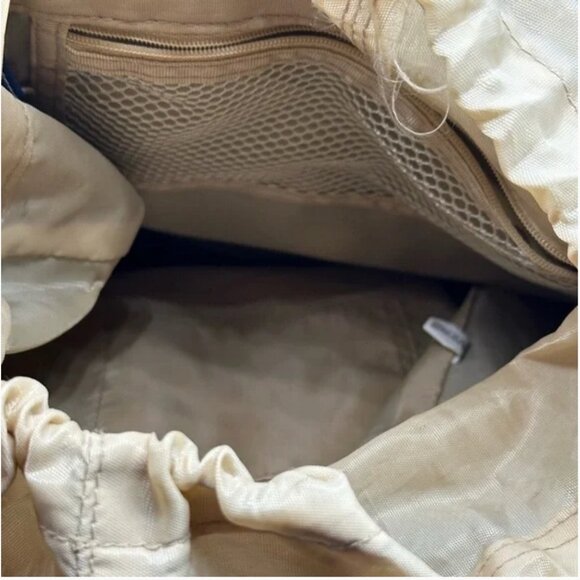 Ariat Gear Bag Canvas Tote Convertible Backpack Cinch Top Handle Blue and Tan - Picture 5 of 7